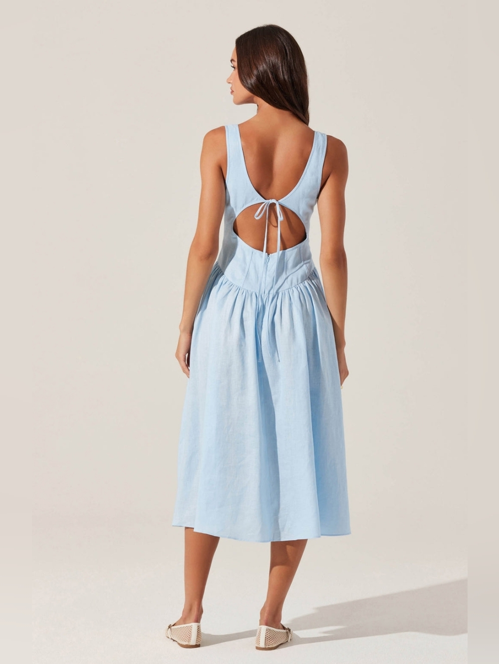 Astr The Label Thierry Linen Midi Dress Size Large - Picture 2 of 9
